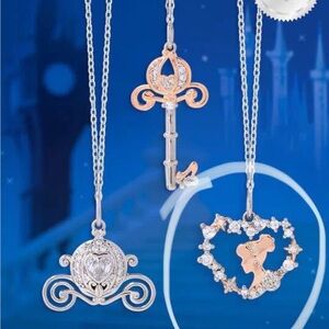 Silver and Rose Gold Key Pendant Necklace